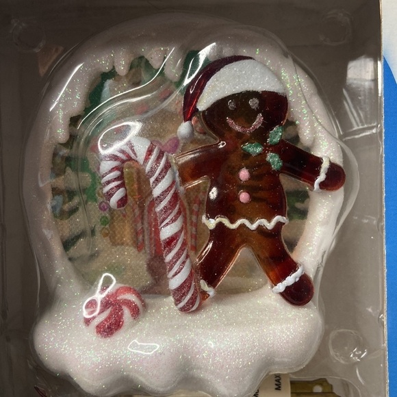 Christmas Holiday Night Light Veilleuse Gingerbread Man With Candy Cane Vintage - Picture 4 of 10